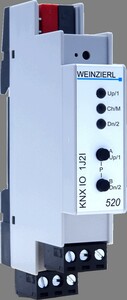 Actuador persianas con entradas KNX, KNX IO 520, 1 canal persiana, 2 entradas rango de voltaje / 24V / 230VAC, 8A, carril DIN, Ref. 5225